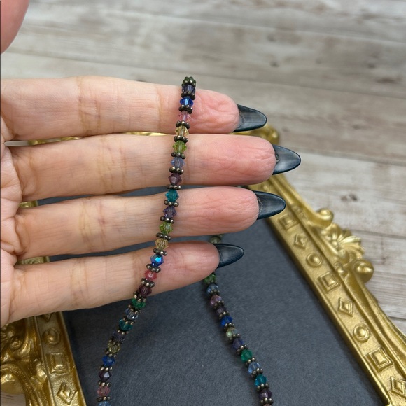 Multicolor crystal Beaded Necklace - Picture 6 of 7